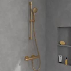 Ensemble de douche 3 jets VILLEROY ET BOCH Verve Showers Or brossé