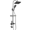 Ensemble de douche avec mitigeur monocommande, barre de douche réglable et pommeau carré avec robinet