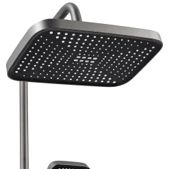 Ensemble de douche avec mitigeur monocommande, barre de douche réglable et pommeau carré avec robinet
