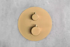 Ensemble de douche CURVED à encastrer - Thermostatique Or brosséChroméNoir matCanon de fusilOr brosséOr rose brossé Ensemble enca