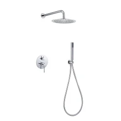 Ensemble de douche CURVED à encastrer - mitigeur monocommande Chromé BrillantChroméNoir matCanon de fusilOr brosséOr rose brossé