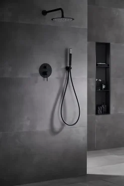Ensemble de douche CURVED à encastrer - mitigeur monocommande Noir (mat)ChroméNoir matCanon de fusilOr brosséOr rose brossé Ensem