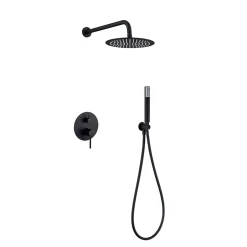 Ensemble de douche CURVED à encastrer - mitigeur monocommande Noir (mat)ChroméNoir matCanon de fusilOr brosséOr rose brossé Ensem