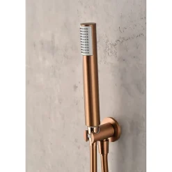 Ensemble de douche CURVED à encastrer - Thermostatique Or rose brosséChroméNoir matCanon de fusilOr brosséOr rose brossé Ensemble