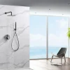 Ensemble de douche CURVED à encastrer - mitigeur monocommande Canon de fusilChroméNoir matCanon de fusilOr brosséOr rose brossé E
