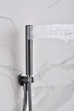 Ensemble de douche CURVED à encastrer - mitigeur monocommande Canon de fusilChroméNoir matCanon de fusilOr brosséOr rose brossé E