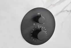Ensemble de douche CURVED à encastrer - Thermostatique Noir (mat)ChroméNoir matCanon de fusilOr brosséOr rose brossé Ensemble enc