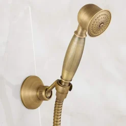 Ensemble de douche en laiton antique avec support de douche et flexible de douche de 1,5 m (ensemble de douche antique)