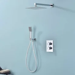 Ensemble de douche encastré thermostatique 2 voies SKY BATH chromé série ETERNITY