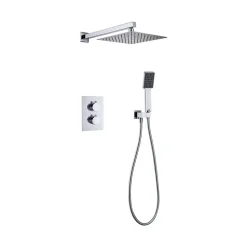 Ensemble de douche encastré thermostatique 2 voies SKY BATH chromé série ETERNITY