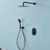 Ensemble de douche encastré mécanique 2 voies SKY BATH noir mat PVD Inox S304 série SOUL
