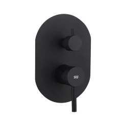Ensemble de douche encastré mécanique 2 voies SKY BATH noir mat PVD Inox S304 série SOUL