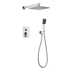 Ensemble de douche encastré mécanique 2 voies SKY BATH chromé Inox S304 série DREAM