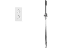 Ensemble de douche encastrable avec mitigeur thermostatique - Couleur nickel brossé - TIMAVO