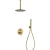 Ensemble de douche Plafond TOUCHER à encastrer - Mitigeur monocommande Or brossé Ensemble encastré douchette + tête de douche