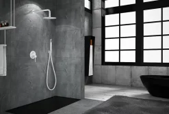 Ensemble de douche STICK à encastrer - mitigeur monocommande Blanc (mat) Ensemble encastré douchette + tête de douche
