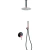 Ensemble de douche STICK à encastrer - mitigeur monocommande Noir - Doré rose Ensemble encastré douchette + tête de douche