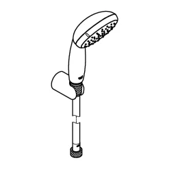 Ensemble de douche support + douchette chromé Vitalio Start 100 Grohe