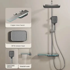 Ensemble de douche thermostatique intelligent Kleenmac avec affichage numérique modèle Amadis