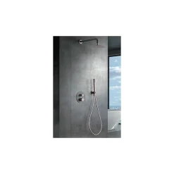 Ensemble de douche TOUCHER à encastrer - Mitigeur thermostatique Or rose brossé Ensemble encastré douchette + tête de douche
