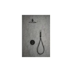 Ensemble de douche TOUCHER à encastrer - Mitigeur thermostatique Or rose brossé Ensemble encastré douchette + tête de douche