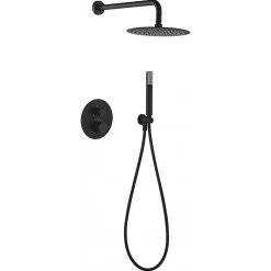 Ensemble de douche TOUCHER à encastrer - Mitigeur thermostatique Or rose brossé Ensemble encastré douchette + tête de douche