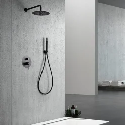 Ensemble de douche TOUCHER à encastrer - Mitigeur monocommande Canon de fusil Ensemble encastré douchette + tête de douche