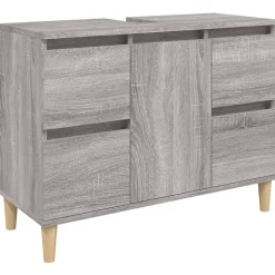 Ensemble de meubles de salle de bain 3 pcs Sonoma gris vidaXL
