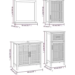 Ensemble de meubles de salle de bain 4 pcs Bois massif de noyer vidaXL