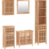 Ensemble de meubles de salle de bain 5 pcs bois massif de noyer vidaXL