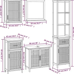 Ensemble de meubles de salle de bain 5 pcs bois massif de noyer vidaXL