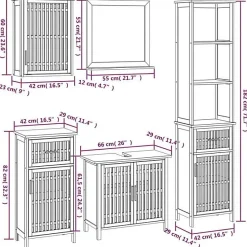 Ensemble de meubles de salle de bain 5 pcs bois massif de noyer vidaXL