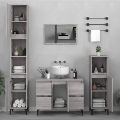 Ensemble de meubles de salle de bain 3 pcs Sonoma gris vidaXL