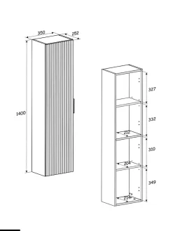 Ensemble de meubles sous vasque - 120 cm - avec Vasque - Cube et Colonnes - Miroirs LED - WOTANIA