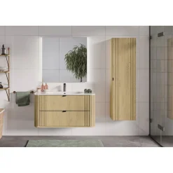 Ensemble de salle de bain KORI : meuble sous vasque 100cm et vasque à encastrer