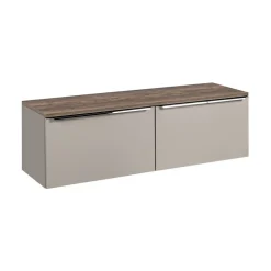 Ensemble de salle de bain VANTA taupe : meuble sous vasque 160cm et plan vasque