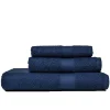 Ensemble De Serviettes Éponge Bleue Meuble De Salle De Bain Invité + Visage + Serviette