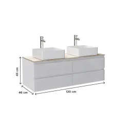 Ensemble double vasque suspendu SORRENTO 120cm