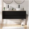 Ensemble double vasque suspendu SORRENTO avec vasques et robinets 120 cm