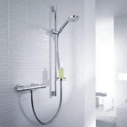 Ensemble douche HANSGROHE Croma 100 + mitigeur thermostatique Ecostat Comfort + Barre de douche 65 cm
