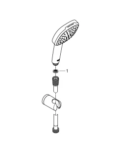 Ensemble douchette 2 jets + support + flexible chrome, Grohe Vitalio Comfort 100