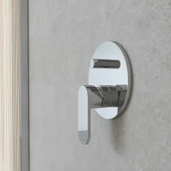 Ensemble Externe Encastrable Pour Douche Universelle 2 Voies, Plaque + Levier + Déviateur Amalfi
