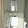 Ensemble lave-mains angle suspendu SKINO avec robinet et armoire d'angle