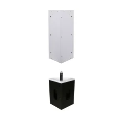 Ensemble lave-mains angle suspendu SKINO avec robinet et armoire d'angle