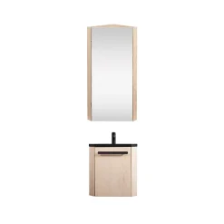 Ensemble lave-mains d'angle SKINO suspendu avec armoire miroir