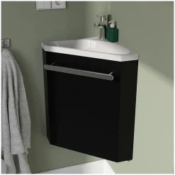 Ensemble lave-mains d'angle SKINO + vasque + armoire de toilette