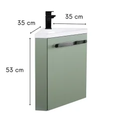Ensemble lave-mains d'angle suspendu SKINO avec robinet noir