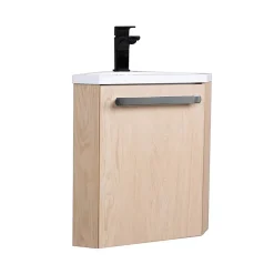 Ensemble lave-mains d'angle suspendu SKINO avec robinet noir