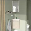 Ensemble lave-mains d'angle SKINO + vasque + armoire de toilette
