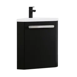 Ensemble lave-mains d'angle suspendu SKINO avec robinet noir